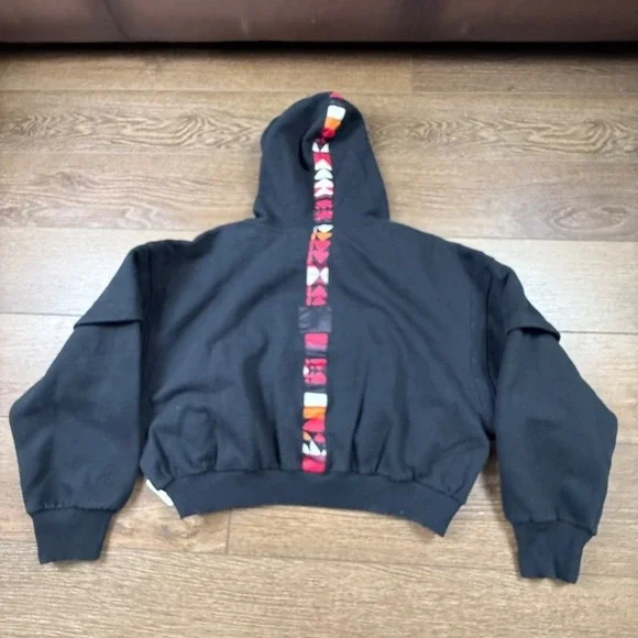 Fp Movement By Free People Snow Flow Hoodie In Black Combo Cropped Size S NWT